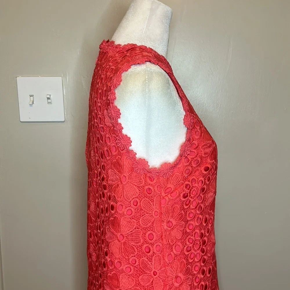 Kate Spade Coral Salmon Lace Shore Thing Shift Dress Size 2